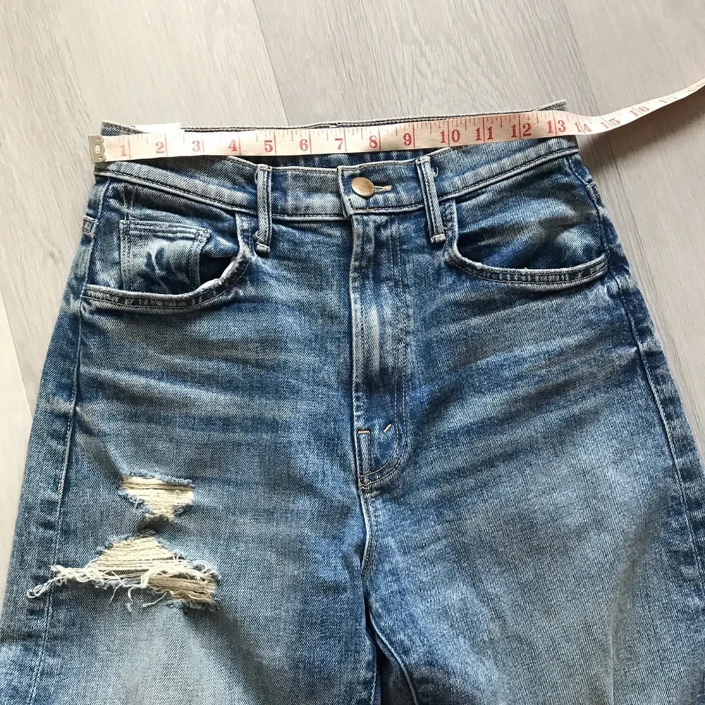 MOTHER DENIM THE LASSO SNEAK DISTRESSED WIDE LEG FRAY WOMENS 26
